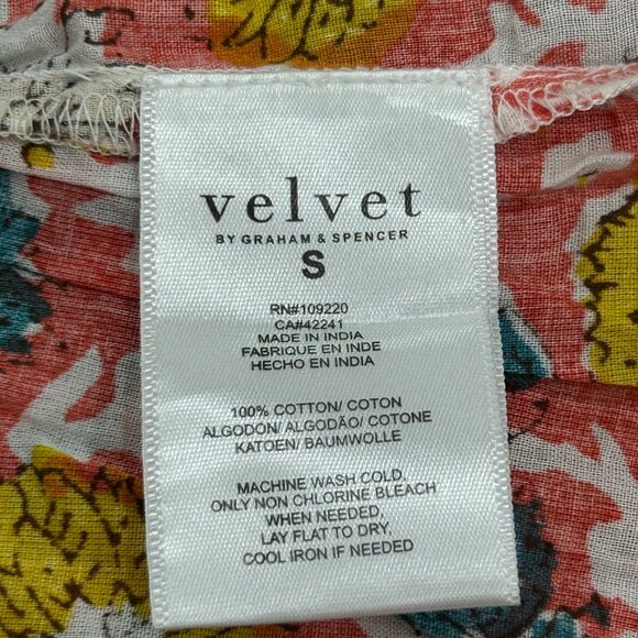 NWT Velvet by Graham & Spencer Taria Floral Smocked Puff Sleeve Mini Dress Small - Picture 12 of 13